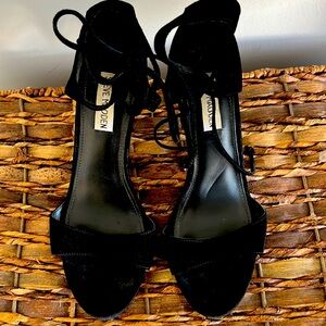 Steve Madden Black Ankle Lace Heels Size 8